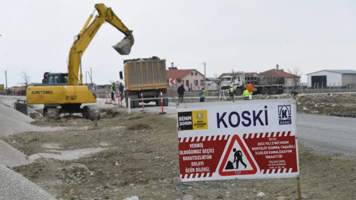 Konya Büyükşehir Belediyesi, Çumra Taşağıl Mahallesi'ne Yeni Kanalizasyon Şebeke Hattı Kazandırıyor