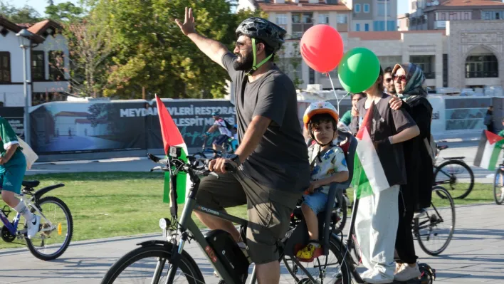 Konya'da 'Gazze İçin Durma, Boykot İçin Pedala' Etkinliği