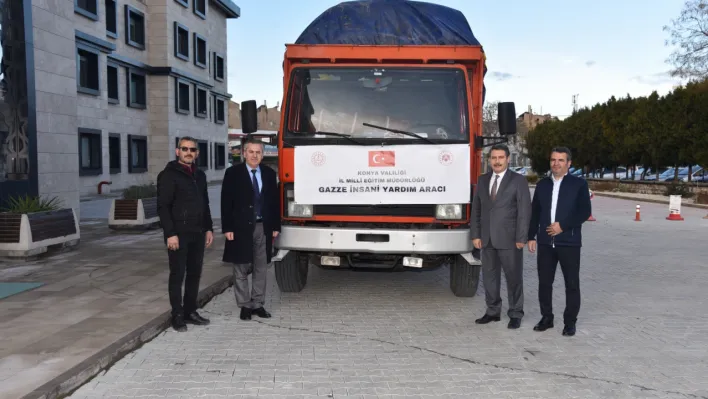 Konya İl Milli Eğitim Müdürlüğünce Hazırlanan Yardım Malzemeleri Gazze'ye Gönderildi